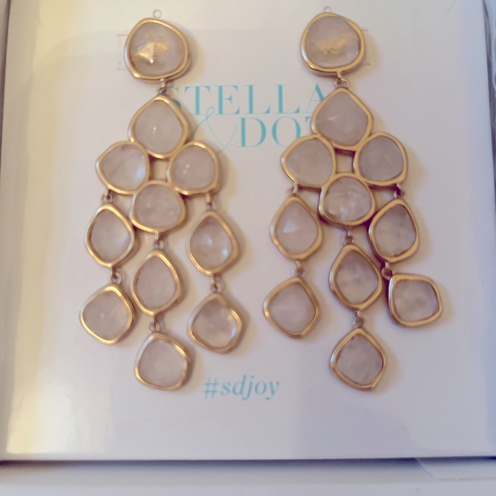 Stella and Dot Crystal Chandelier Earrings
